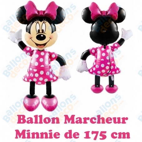 Ballon Minnie de couleur rose Marcheur Géant Disney, Décorations ballons pour anniversaire.