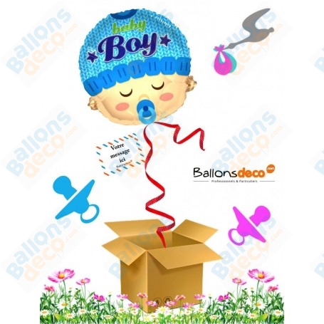 Ballon Cadeau Surprise Gonflé Tête De Bébé Garçon