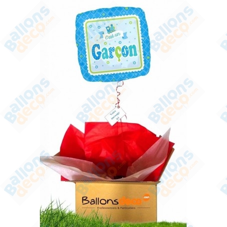 Ballon Cadeau Surprise Fille et Garçon Hélium et Message Carré