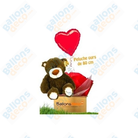 Ballon Cadeau Surprise Gonflé Peluche Ourson Géant Marron