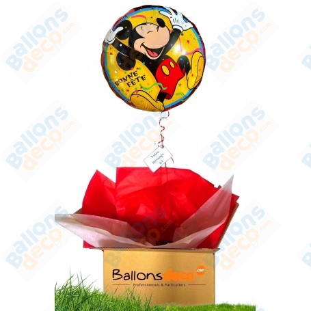 Ballon Cadeau Surprise Mickey Bonne Fête Gonflé Hélium