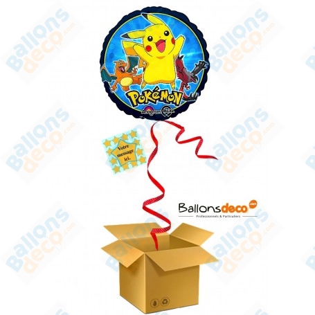 Ballon Cadeau Surprise des Pokémon Pikachu avec Gonflage Hélium