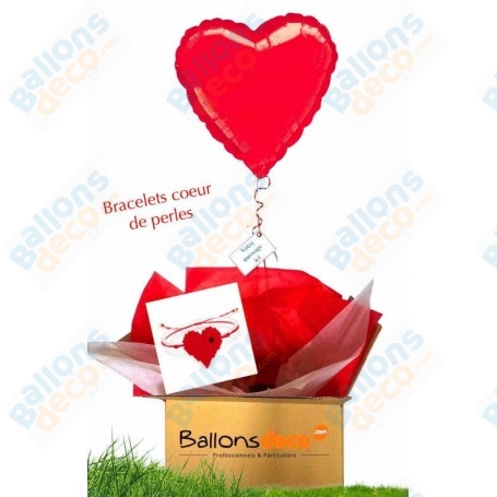 Ballon Cadeau Surprise Gonflé Fête Des Mères Avec Bracelet Coeur Perles