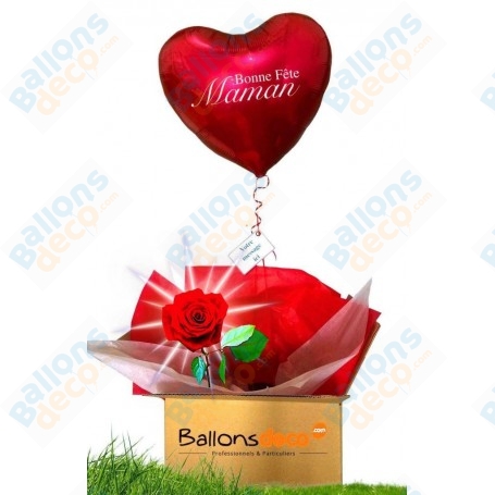 Ballon Cadeau Surprise Gonflé Rose Rouge Fraîche