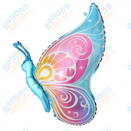 Ballon Papillon Arabesques Couleur Bleu ciel, Décoration ballon féérique, Anniversaire.