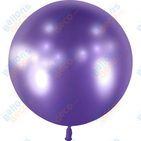 Ballon Violet Brillant Chromé de 60 cm