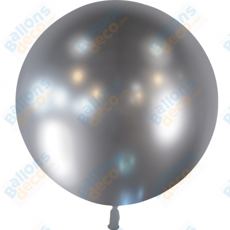 Ballon Argent Brillant Chromé de 60 cm