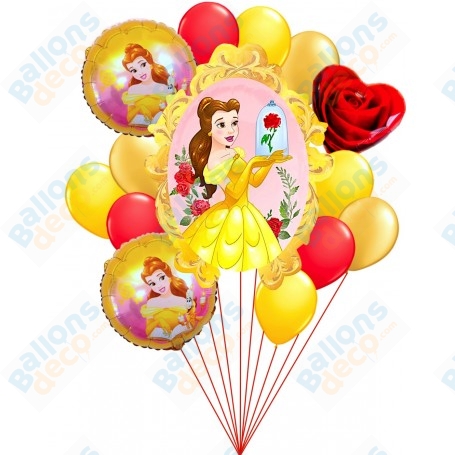 Ballons En Grappe Princesse La Belle et La Bête Disney
