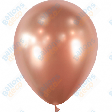 Ballon Rose Gold Brillant Chromé de 12 cm, Décorations ballons pour anniversaire.