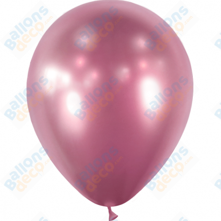 Ballon Rose Brillant Chromé de 12 cm, Décorations ballons pour anniversaire.
