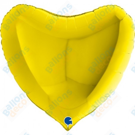 Ballon Coeur 86 cm Grabo Jaune