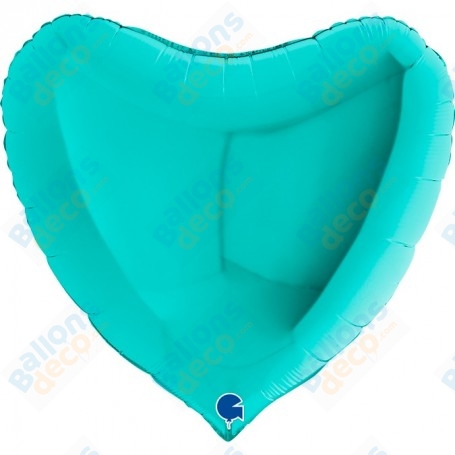 Ballon Coeur 86 cm Turquoise