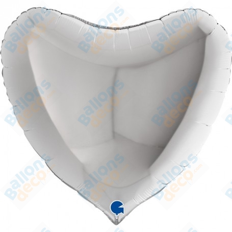 Ballon Coeur 86 cm Argent