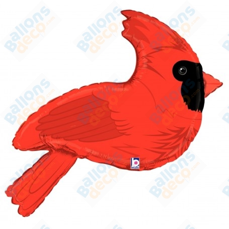 Ballon Cardinal Rouge Betallic, décoration ballon animaux, oiseau rouge de Noël.