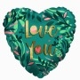 Ballon Coeur Love You Green Leaf