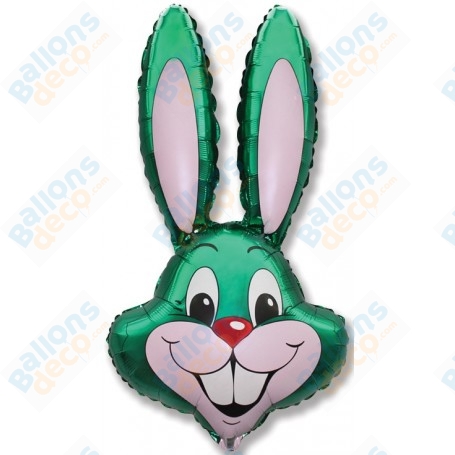 Ballon Tête De Lapin Vert, Décorations ballon animaux de la ferme, Vitrine de pâques.