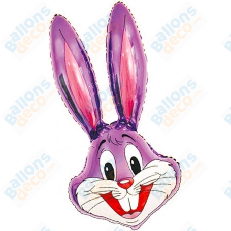 Ballon Tête De Lapin Rose Violet, Décorations ballon animaux de la ferme, décoration de pâques.