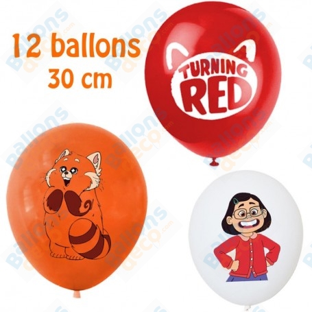 Ballon Alerte Rouge Disney x12 Pixar Turning Red, décorations ballon anniversaire.