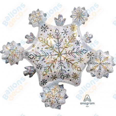 Ballon Flocons de Neiges Cluster Argent et Or Noël