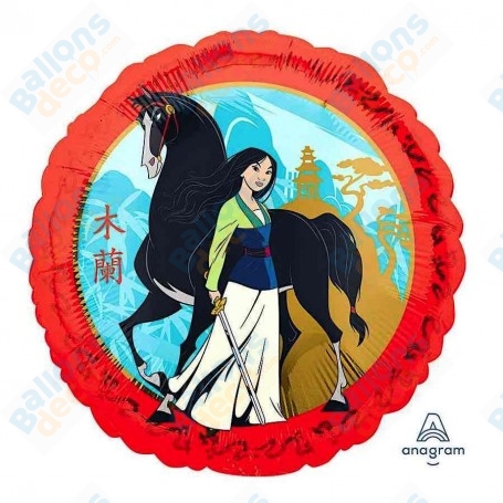 Ballon Mulan Princesse Et Son Cheval Khan Disney, Décorations ballons pour anniversaire.