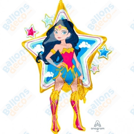 Ballon Wonder Woman Étoiles Cartoon Disney