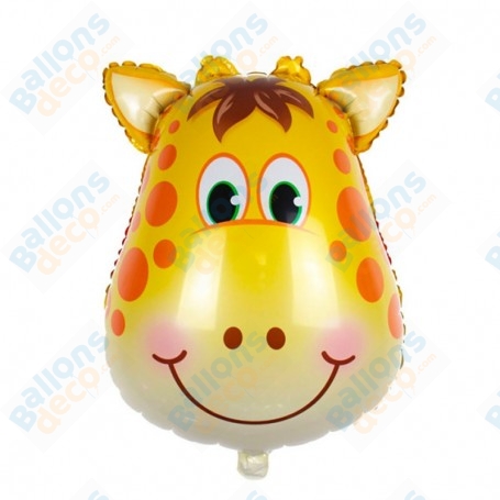 Ballon Tête de Girafe Junior, décoration ballon anniversaire animaux de la Savane, Naissance.