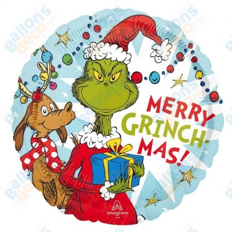 Ballon Le Grinch Merri Grinch Mas, Décorations ballons pour Noël.