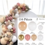 Arche Ballons 4 couleurs Blush, Blanc, Or et Sangria