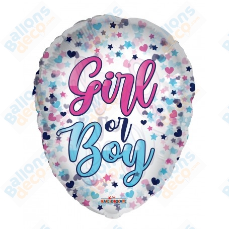 Ballon Bulle Girl or Boy Baby Shower Transparent