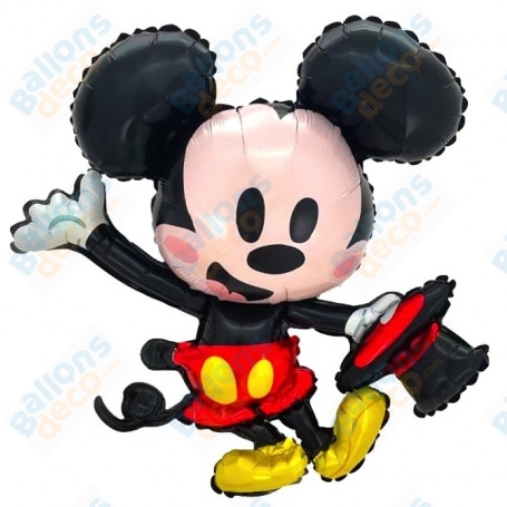 Ballon Mickey Cartoon avce un Chapeau noir Air, Décorations ballons pour anniversaire.