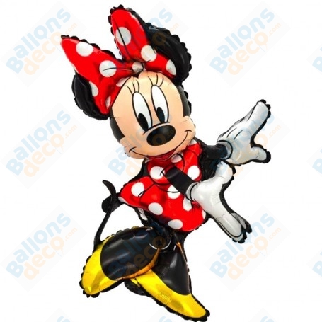 Ballon Minnie Robe Rouge Danse, Décorations ballons pour anniversaire Disney.