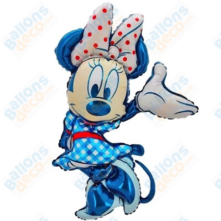 Ballon Minnie Robe Vichy Bleu