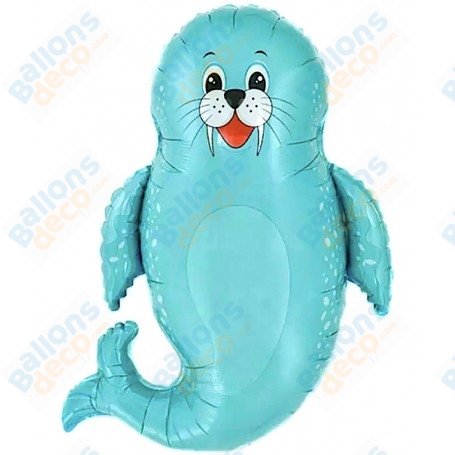 Ballon Phoque couleur Turquoise, décorations ballon animaux aquatique et marin pour un anniversaire.