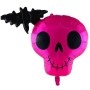 Ballon Crâne Squelette Rose Chauve-souris