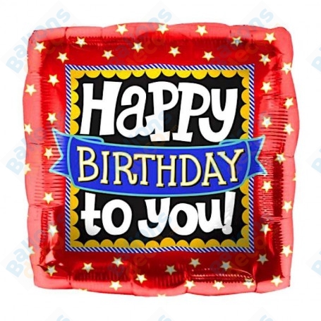 Ballon Happy Birthday To You Carré NS