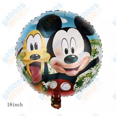 Ballon Mickey et Pluto Rond Disney, Décorations ballons pour anniversaire.