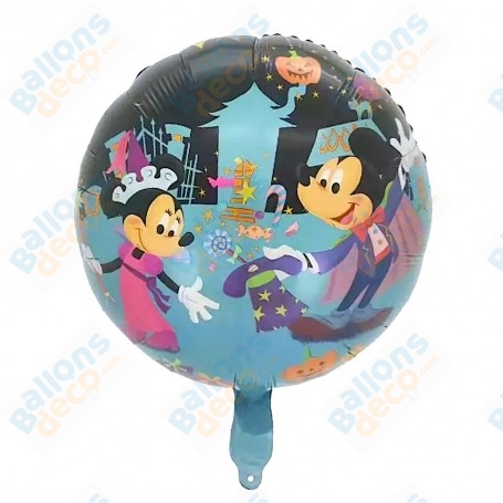 Ballon Mickey et Minnie Magie D'Halloween Rond Disney, Décorations ballons pour Halloween.
