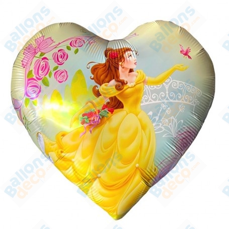Ballon Princesse Belle Coeur Pastel Disney, Décorations ballons pour anniversaire.
