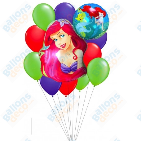Ballons La Petite Sirène Portrait en Grappe Disney, Décorations ballons pour anniversaire.