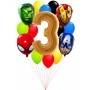 Ballons Avengers en Grappe Chiffre 3 Anniversaires Disney