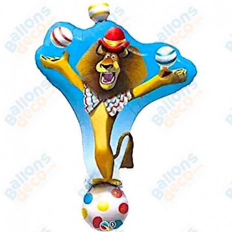 Ballon Alex Le Lion de Madagascar, décoration ballon anniversaire, Arche ballons.