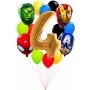 Ballons Avengers en Grappe Chiffre 4 Anniversaires Disney