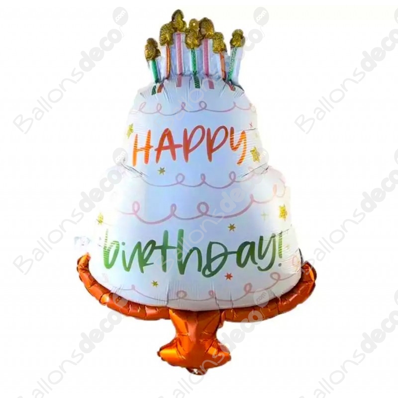 Ballon Gâteaux Happy Birthday Bougies - Anniversaire 