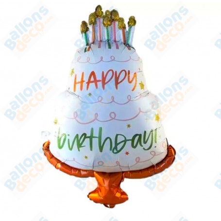 Ballon Gâteaux Happy Birthday Bougies
