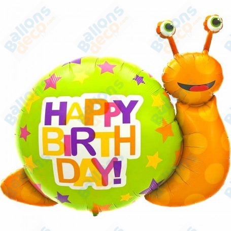 Ballon Escargot Happy Birthday