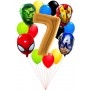 Ballons Avengers en Grappe Chiffre 7 Anniversaires Disney