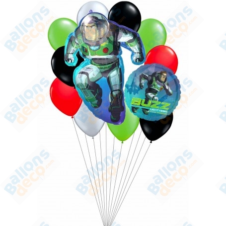 Ballons En Grappe Buzz L'éclair Light Year Luxe Disney, décoration avec des ballons pour un anniversaire.