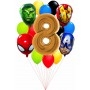 Ballons Avengers en Grappe Chiffre 8 Anniversaires Disney