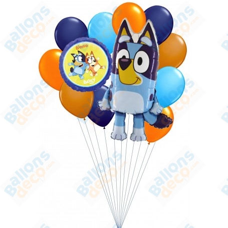 Ballons Bluey en Grappe Luxe Disney Anniversaire, Décorations ballons pour anniversaire.