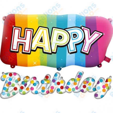 Ballon Nuage Happy Birthday Script 125 cm